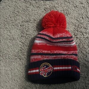 Indiana Fever Pom-Pom Beanie - Red and Blue